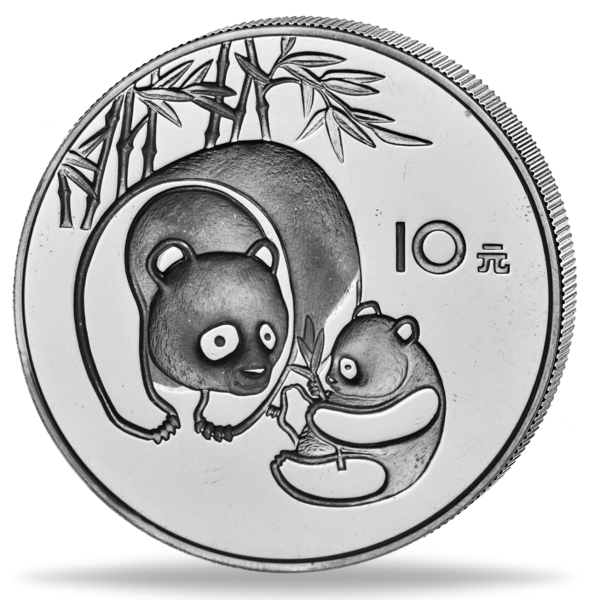 27 gramm Silbermünze China Panda 1984 Münzvorderseite