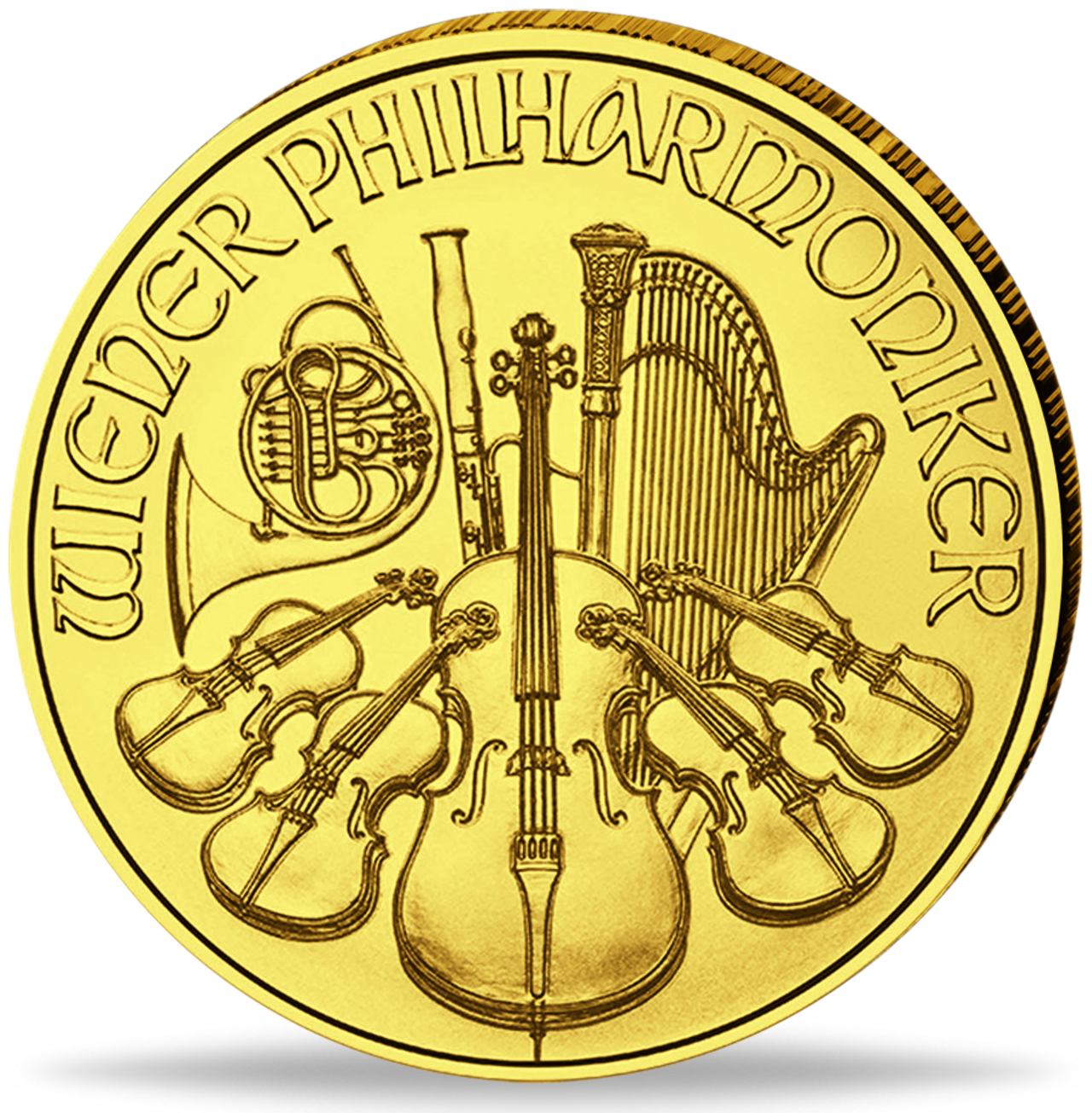 Wiener Philharmoniker Gold Münzvorderseite
