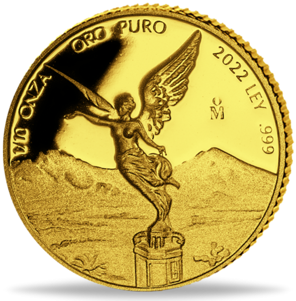 Ein zehntel Onza Libertad Gold - Vorderseite Münze