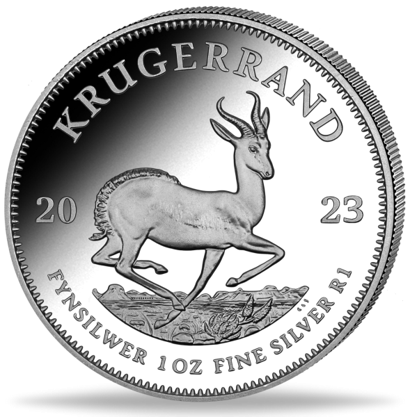 Krügerrand 1 Unze Silber 2023 Vorderseite Münze