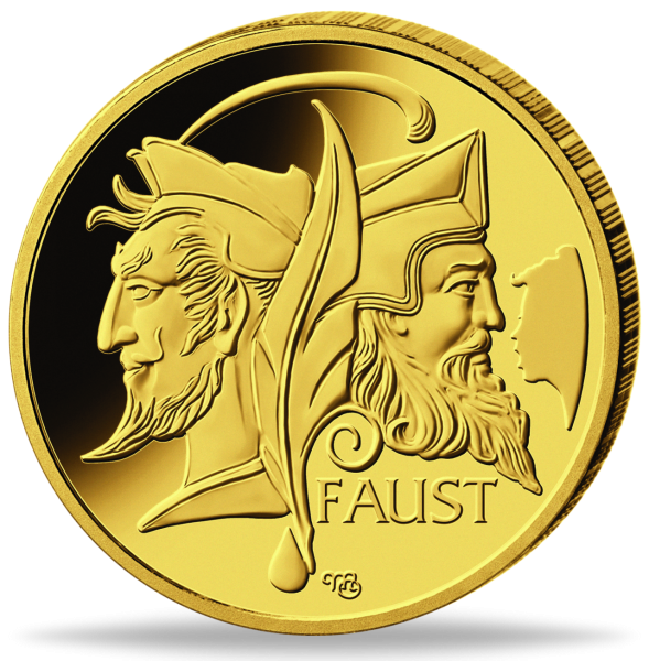 1/2oz Gold Faust Meisterwerke der Literatur 2023 Prägestätte D Münzvorderseite