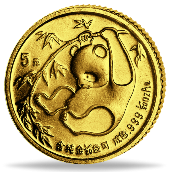 1/20 Unze Gold 5 Yuan China Panda 1985 Polierte Platte