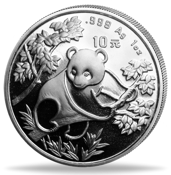 1 Unze Silbermünze China Panda 1992 Münzvorderseite