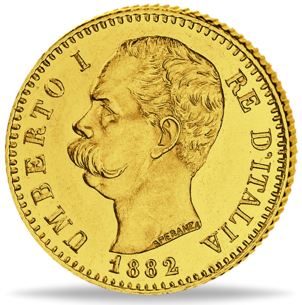 20 Lire Umberto I. - Vorderseite Münze