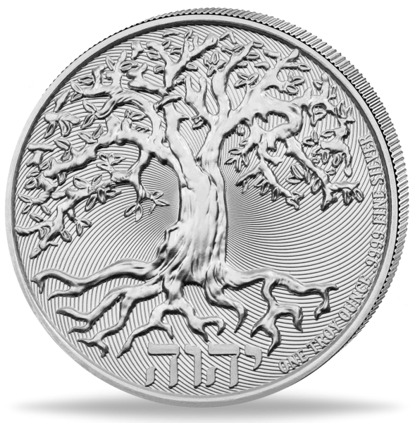 1 Unze Silbermünze Tree of Life aus der Serie Truth Coins 2023 Münzvorderseite