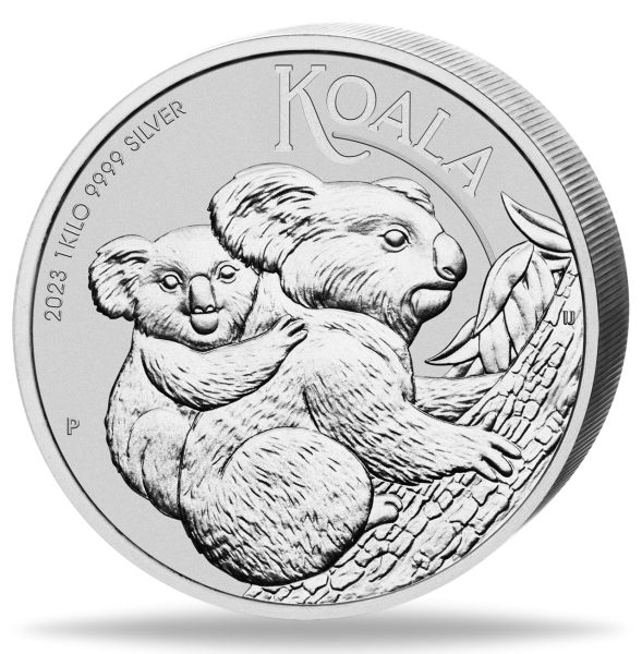 1kg Silbermünze Koala 2023 Münzvorderseite