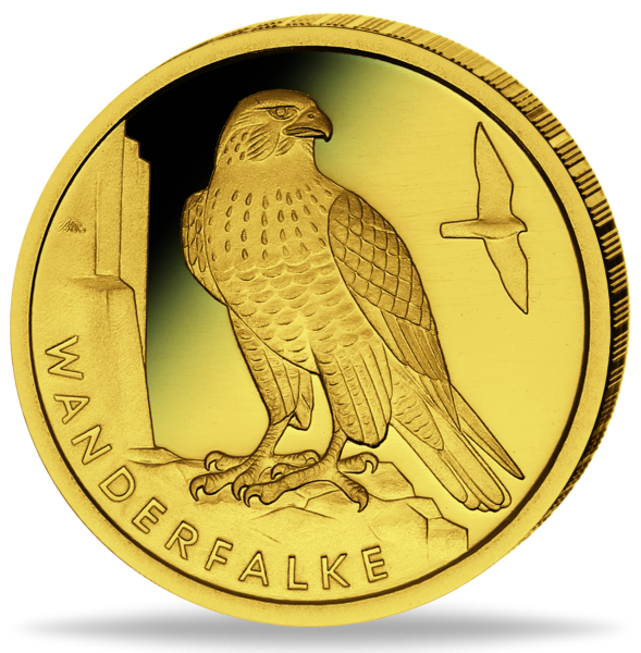 1/8 Unze Gold 20 Euro Heimische Vögel Wanderfalke A_Vorderseite