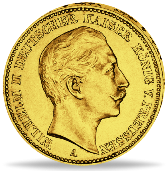 10 Mark Golmünze Deutsches Kaiserreich Wilhelm II. Münzvorderseite