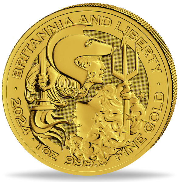 Großbritannien, 100 Pfund 2024 Britannia/Liberty - 1 Unze Gold