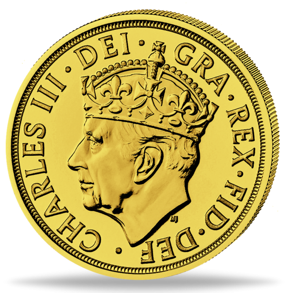 1 Pfund Goldmünze Sovereign Charles III. 2023 Münzrückseite