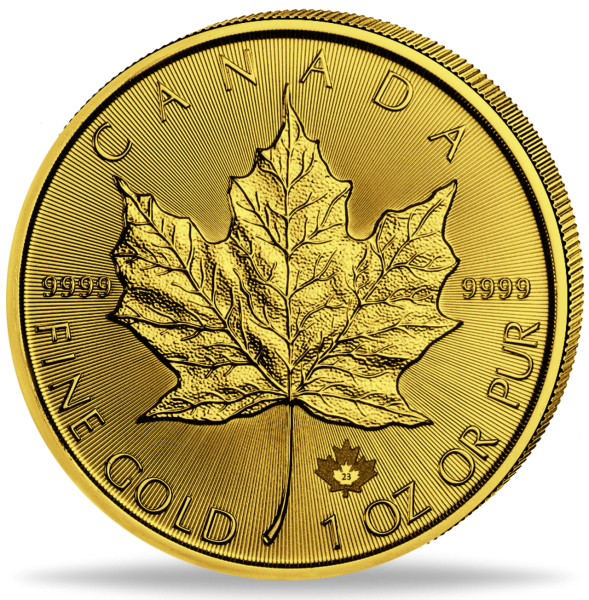 1 Unze Gold 50 CAN Dollar Maple Leaf 2023 - Münze Vorderseite
