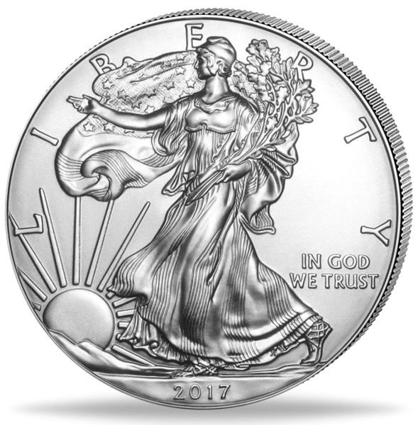 1 Unze Silbermünze American Eagle 2017 Münzvorderseite
