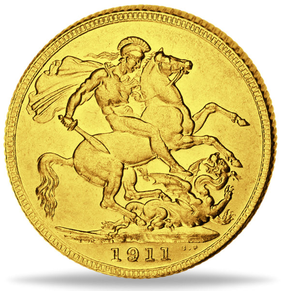 1 Sovereign Georg V. Gold - Münze Vorderseite