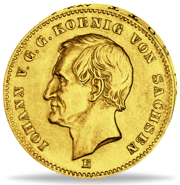 7,168g Gold 20 Mark Johann (Sachsen) Münzvorderseite