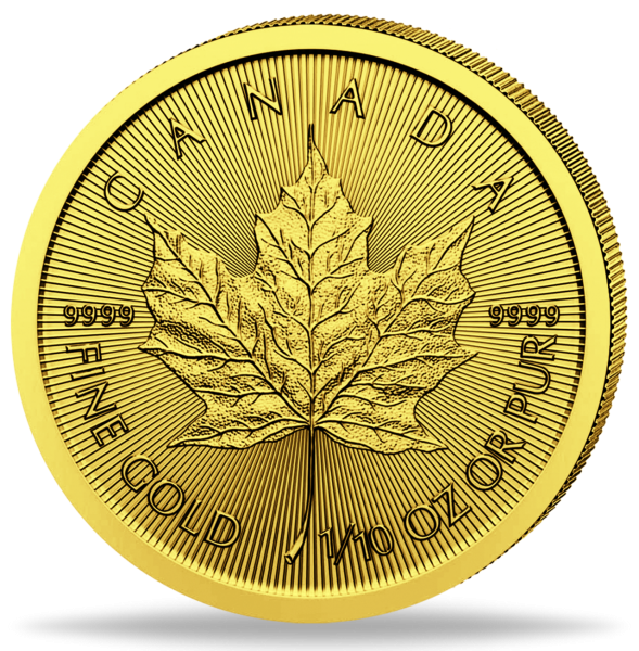 Kanada 5 Dollar Maple Leaf 1/10 Unze Gold 2024 - Münze Vorderseite