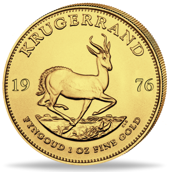 Südafrika Krügerrand 1 Unze Gold 1976 Vorderseite Münze