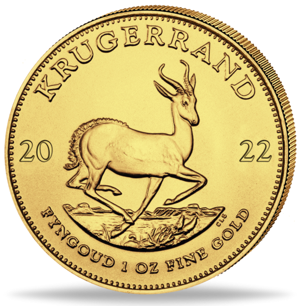 Krügerrand 1 Unze Gold 2022 Vorderseite Münze