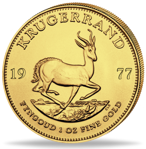 Südafrika Krügerrand 1 Unze Gold 1977 Vorderseite Münze