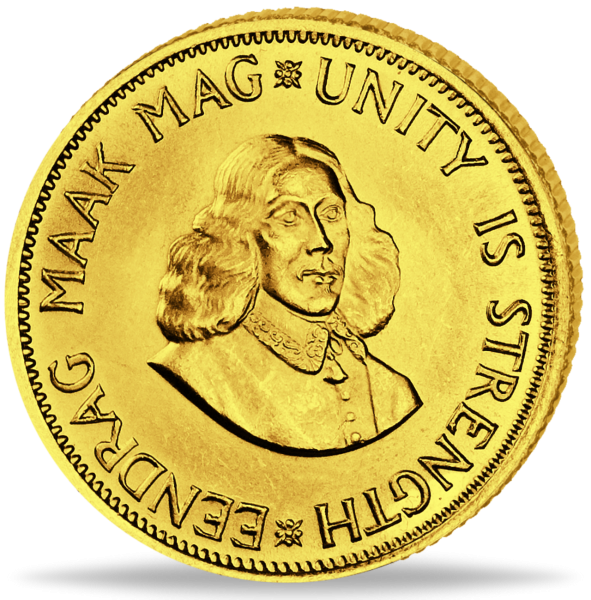 Südafrika, 2 Rand Van Riebeeck 1961-1983 - Gold - Münze Vorderseite