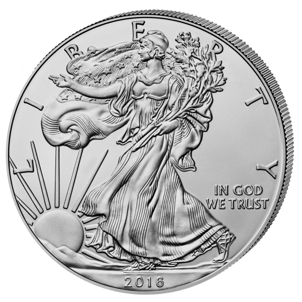 1 Unze Silbermünze American Eagle 2016 Münzvorderseite