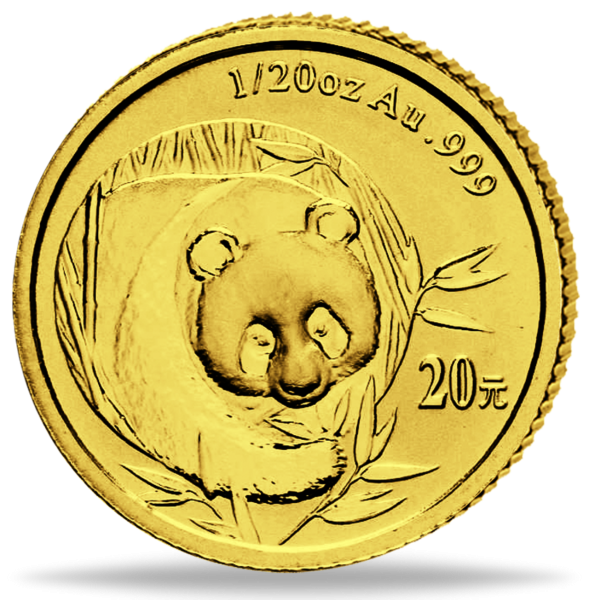 1/20 Unze Goldmünze China Panda 2003 PP Münzvorderseite