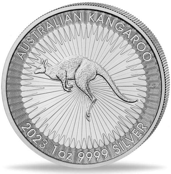 1 $ Känguru 1 Unze Silber 2023 Vorderseite Münze