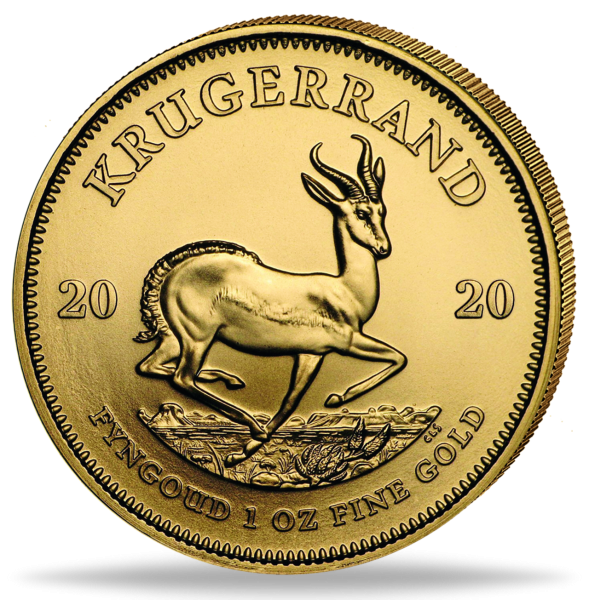 1 Unze Goldmünze Krügerrand von 2020 Münzvorderseite