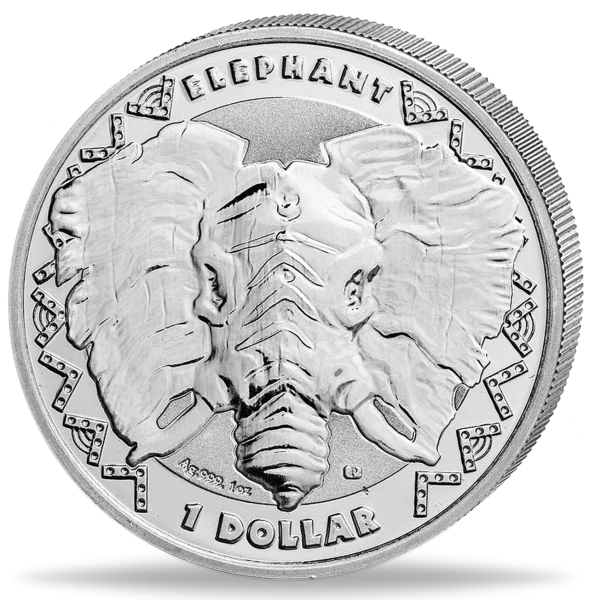 1 Unze Silbermünze Elefant Big Five Sierra Leone 2023 Münzvorderseite