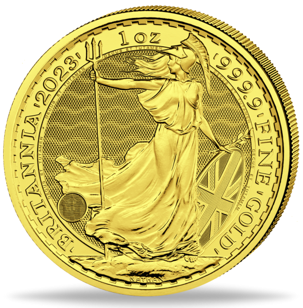 100 Pfund Britannnia 1 Unze Gold Vorderseite Münze
