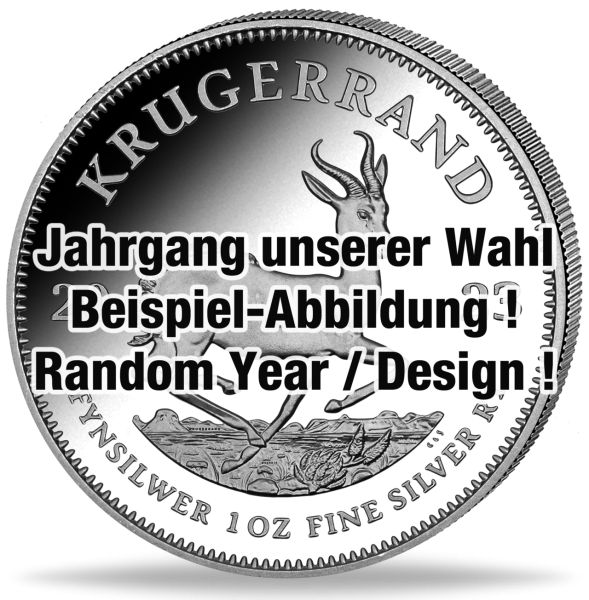 Krügerrand Silbermünze 1 Unze Jahrgang unserer Wahl Münzvorderseite