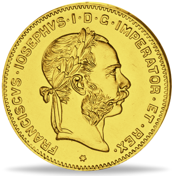 4 Florin Goldmünze Franz Joseph I. - Nachprägung Münzvorderseite