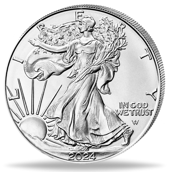 USA 1 Dollar Eagle 1 Unze Silber 2024 - Münze Vorderseite