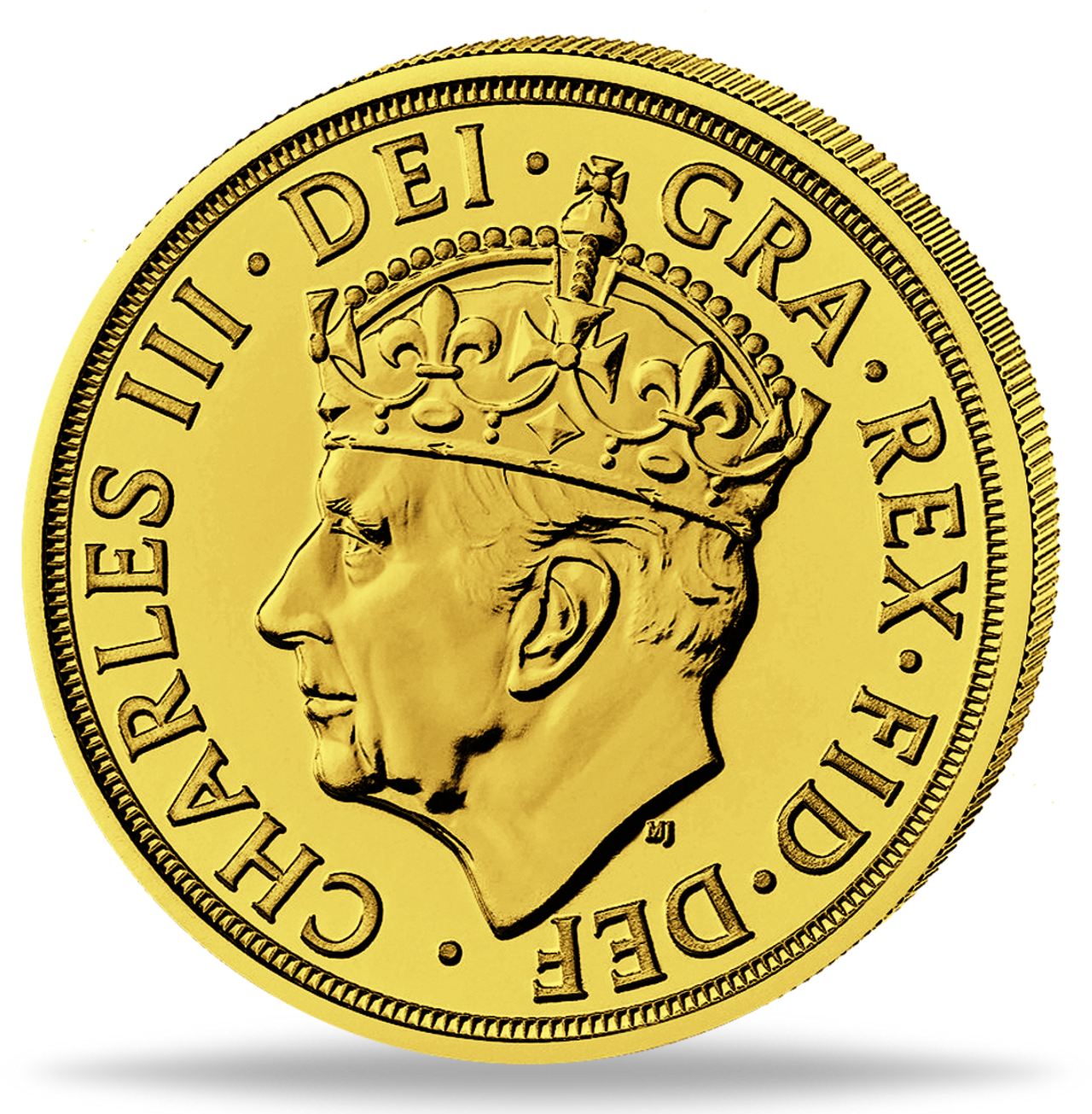 Moderne Sovereign Goldmünze mit Charles III als Motiv - Sonderedition zur Krönung