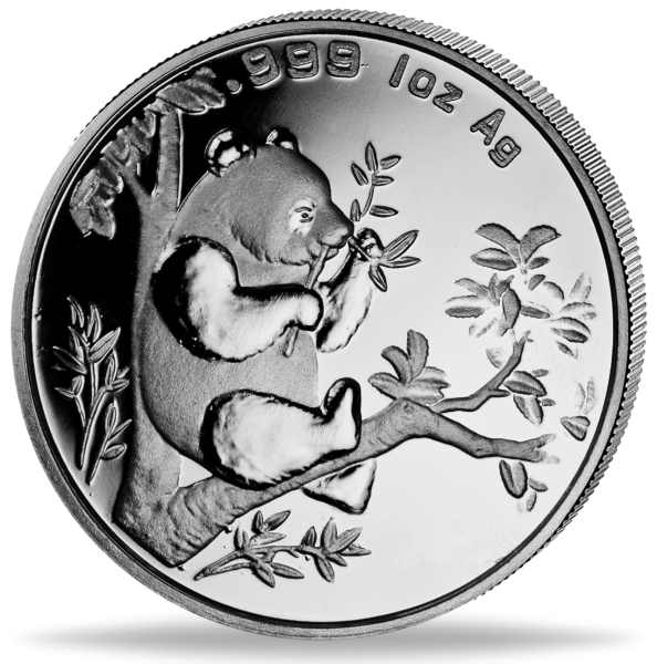 1 Unze Silbermünze China Panda 1995 Münzvorderseite
