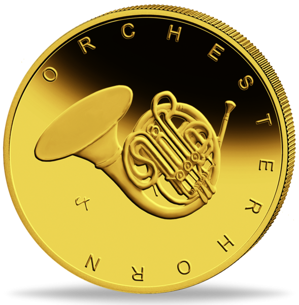 1/4 Unze Gold 50 Euro Musikinstrumente Orchesterhorn G Vorderseite