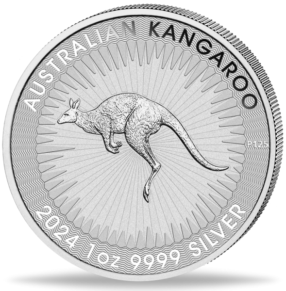 Austraien 1 Dollar Känguru 1 Unze Silber 2024 - Münze Vorderseite