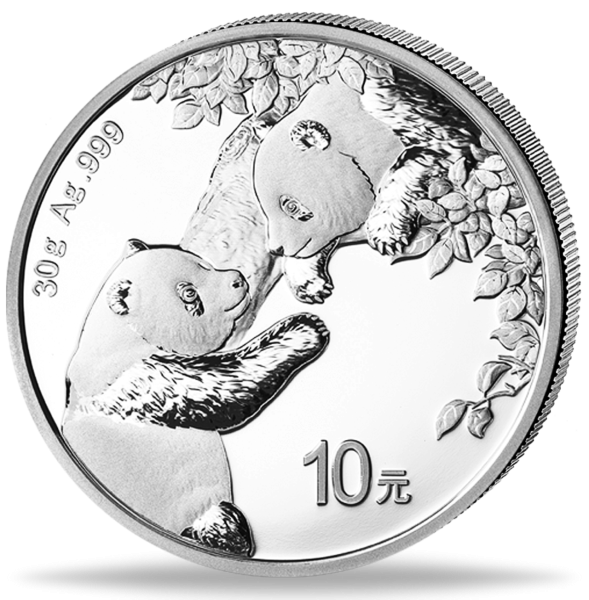 10 Yuan China Panda 30 g Silber 2023 Vorderseite Münze