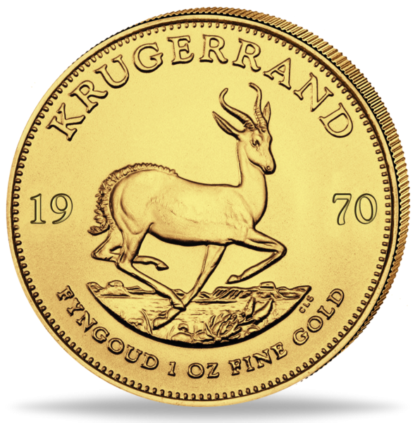 Südafrika Krügerrand 1 Unze Gold 1970 Vorderseite Münze