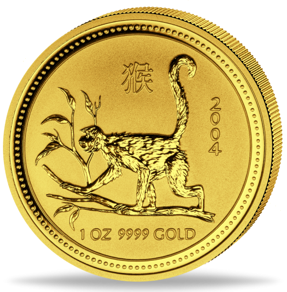 100 $ Jahr des Affen 1 Unze Gold 2004 - Münze Vorderseite