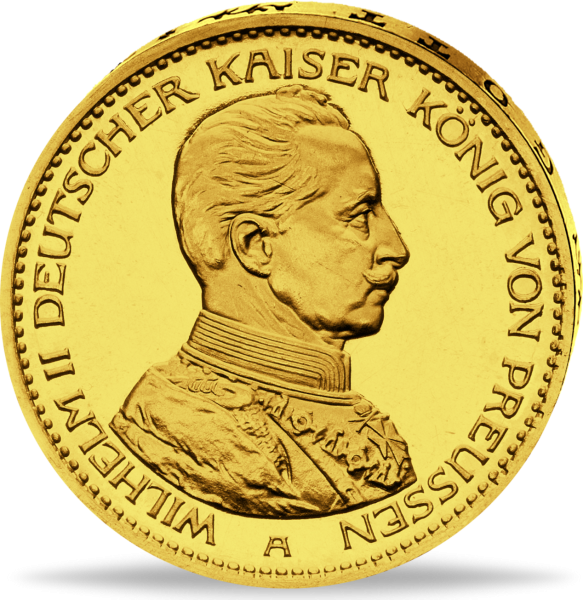 20 Mark Goldmünze Kaiser Wilhelm II 1913 - 1915 Münzvorderseite