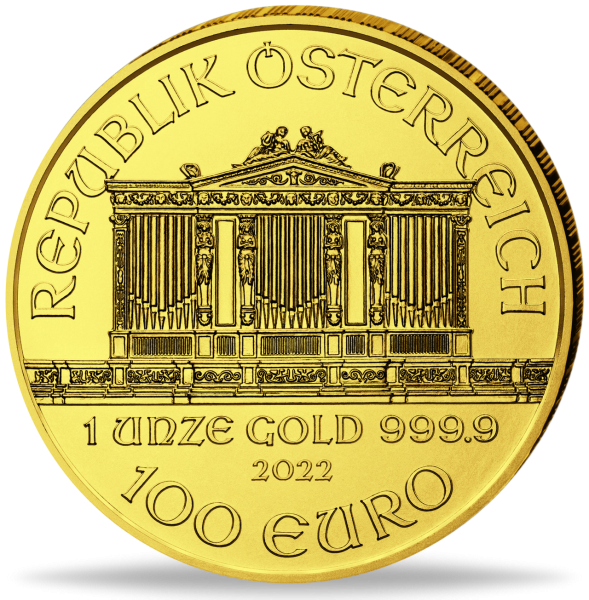 1 Unze Österreich 100 Euro Philharmoniker Gold - Münze Vorderseite