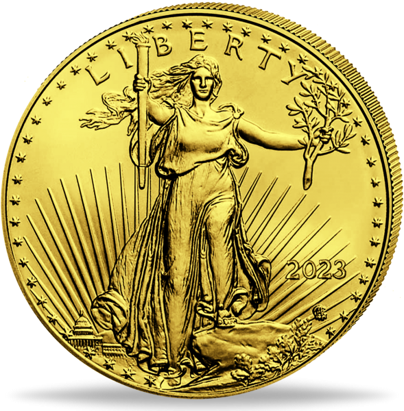 100 $ American Eagle 1 Unze Gold 2023 Vorderseite Münze