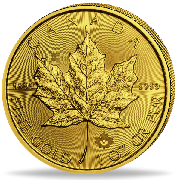 1 Unze Gold 50 CAN Dollar Maple Leaf 2022_Vorderseite Münze