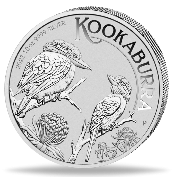 10 $ Kookaburra 10 oz Ag - Münze Vorderseite